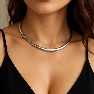 925 SU sterling Italy Omega-link necklace 17in